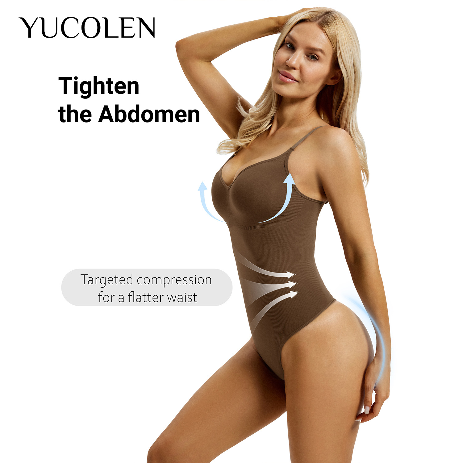 YUCOLEN Women U‑Neck Thong Bod - огляд і ціна Shapewear Bodysuit Firm