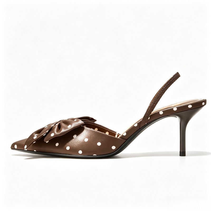 Brown Polka Dot Butterfly Knot - огляд і ціна Slip Dress Satin