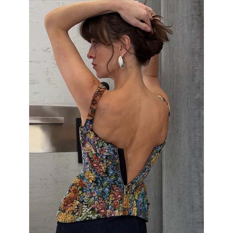 Floral Printed Waist Cinched W - огляд і ціна Corset Waist Cinch
