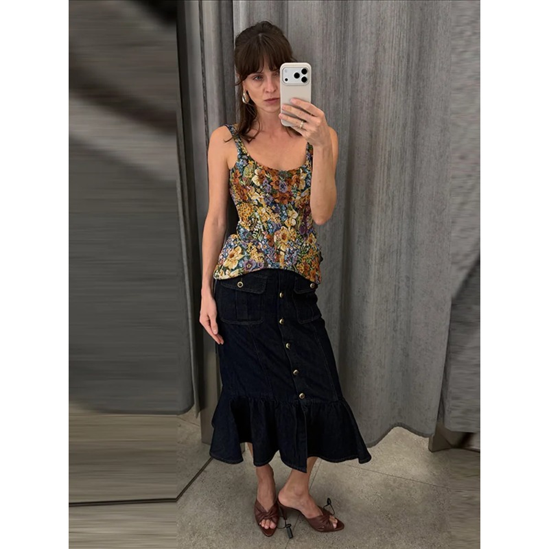 Floral Printed Waist Cinched W - огляд і ціна Corset Waist Cinch